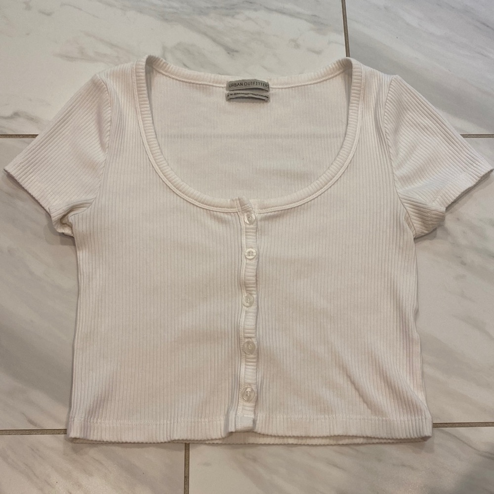 White cropped button down from Urban Outfitters
